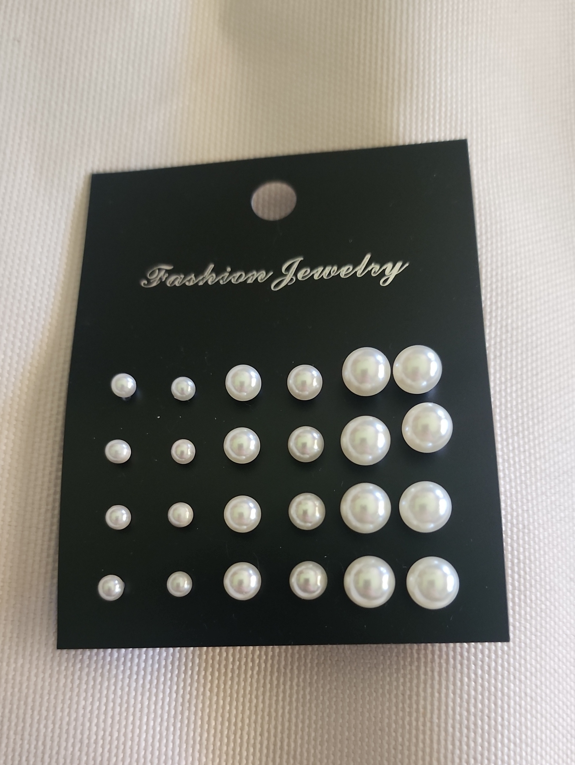 Fashion Jewelry White Pearl Earring Set - Assorted Studs